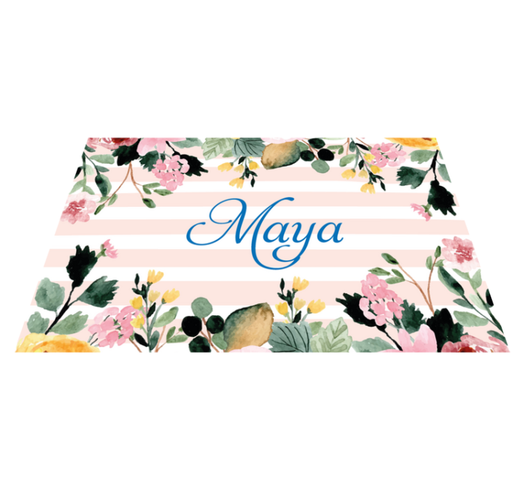 Personalizable placemat with floral custom name - TenStickers