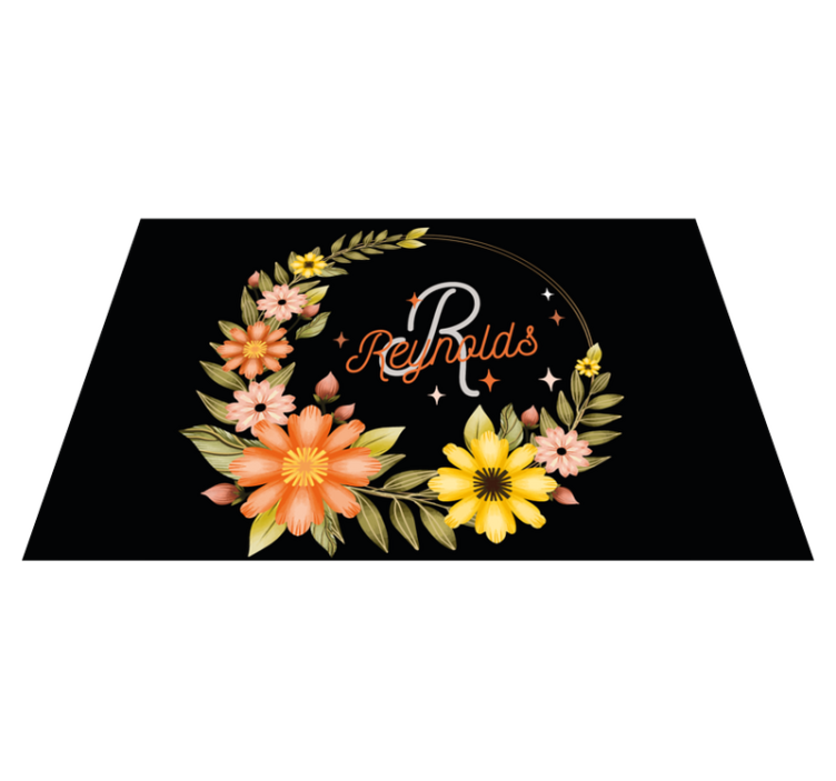 Personalizable placemat personalized floral arrangement - TenStickers