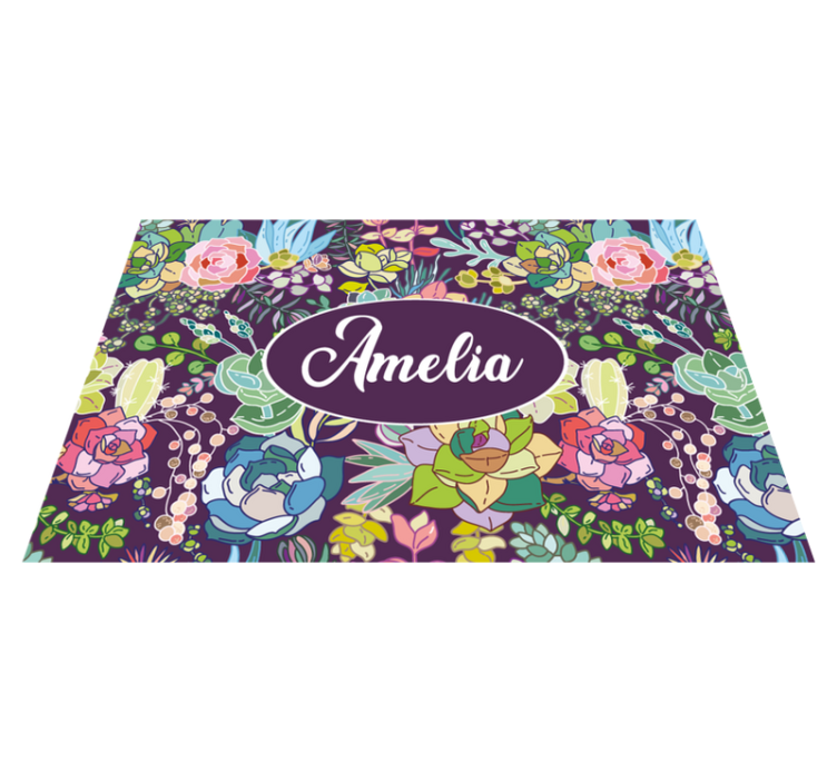Personalizable placemat with floral custom design - TenStickers