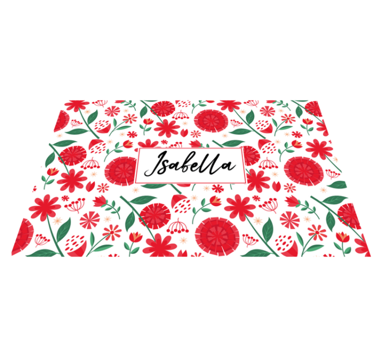 Personalizable placemat floral name design - TenStickers