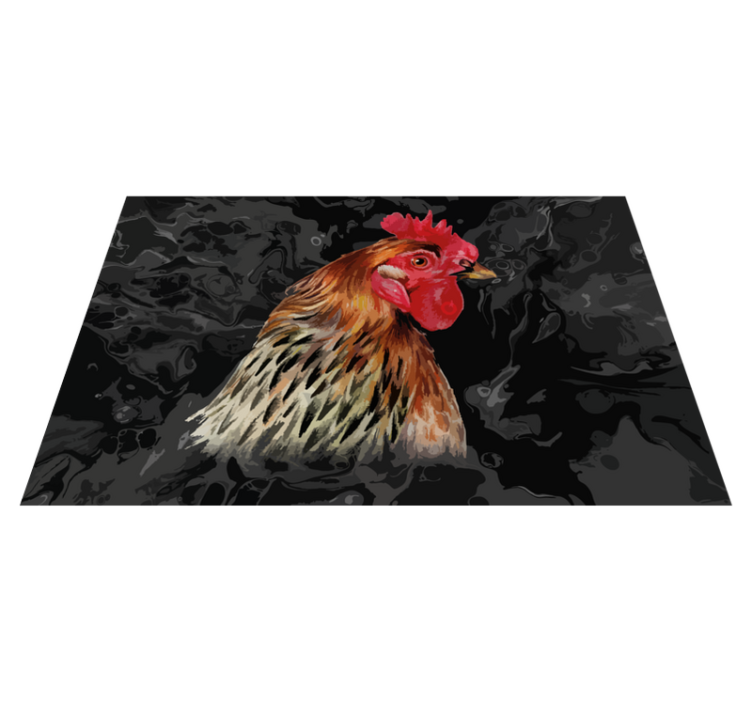 Original placemat colorful chicken portrait - TenStickers