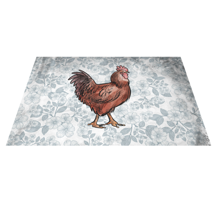 Original placemat rustic chicken artwork - TenStickers