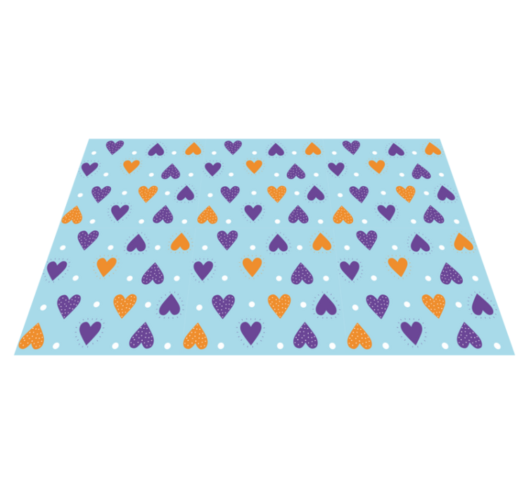 Children placemat with colorful heart patterns - TenStickers