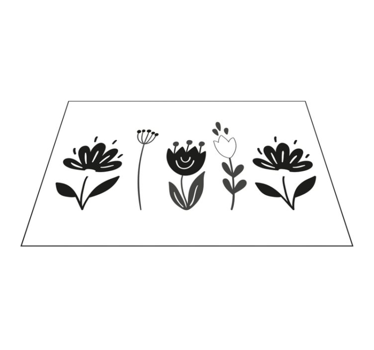Black and white flowers original placemats - TenStickers