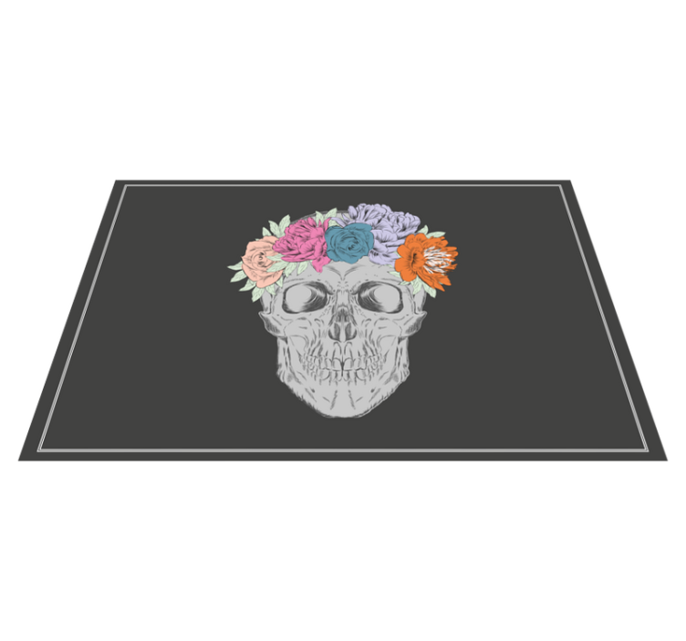 Original placemat skull floral crown - TenStickers