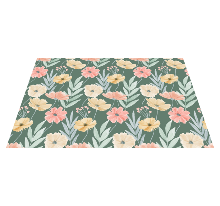 Original placemat floral design on green background - TenStickers