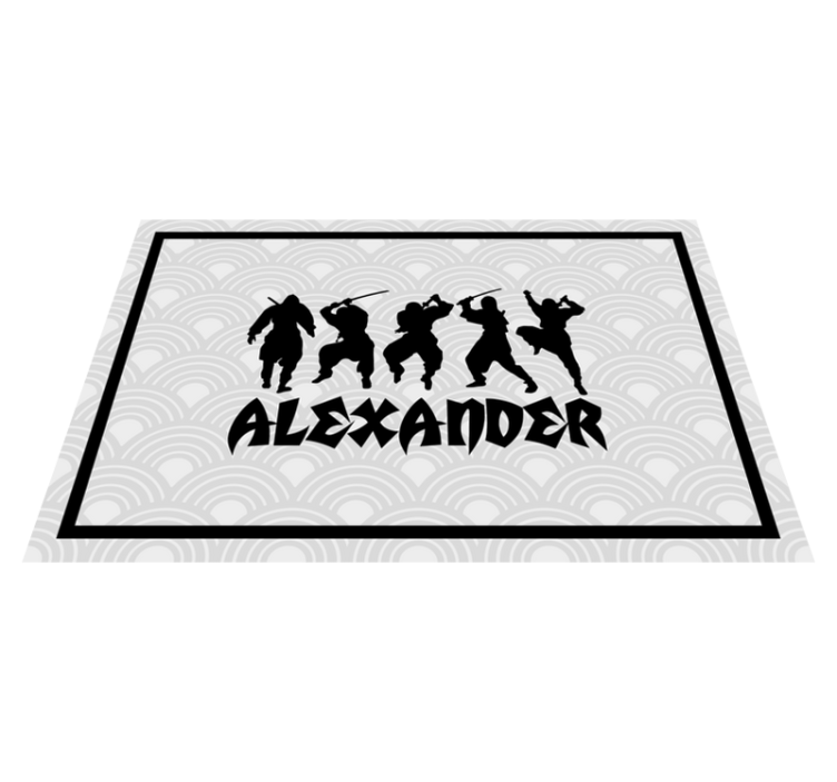 Personalizable placemat ninja warrior silhouettes - TenStickers