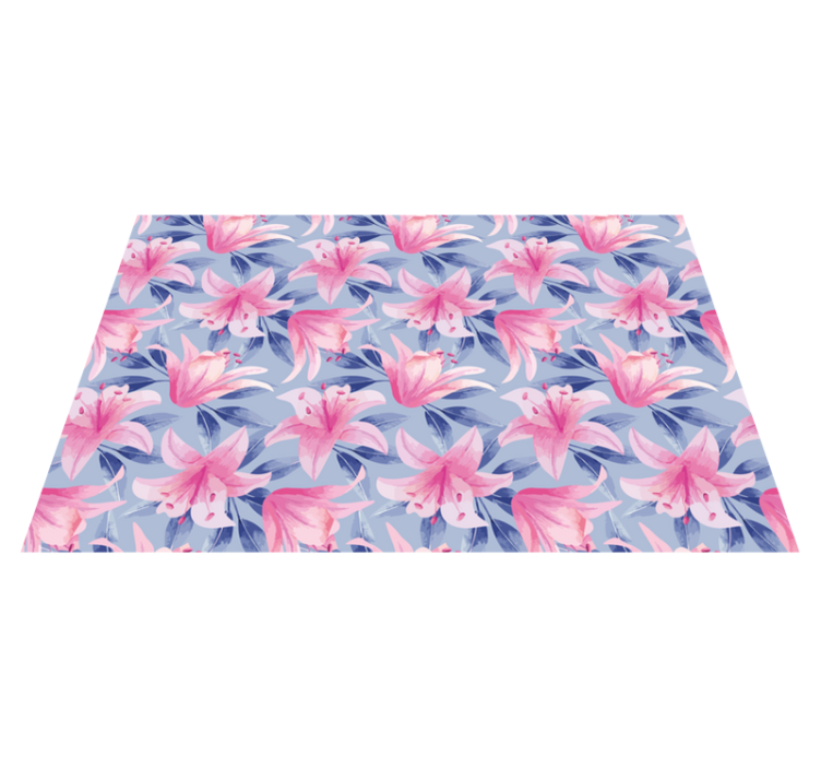 Original placemat floral pink lily design - TenStickers