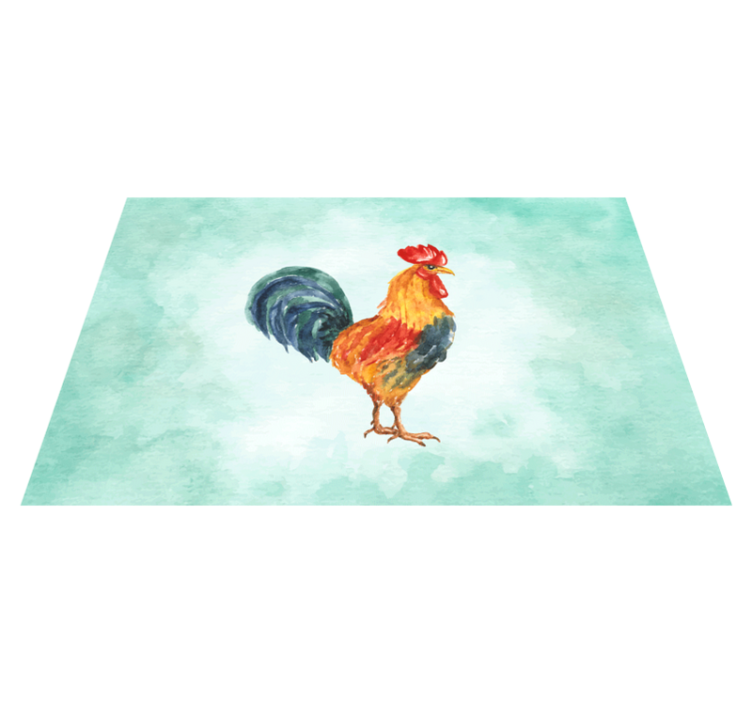 Original placemat colorful rooster design - TenStickers