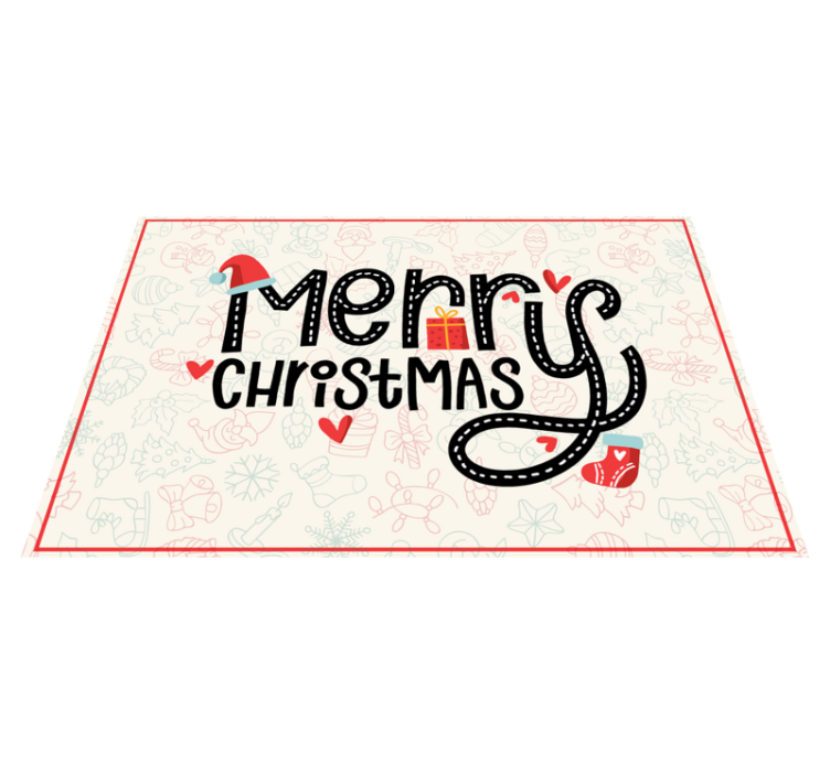 Merry christmas message christmas placemat - TenStickers