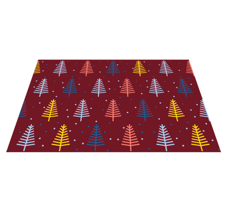 Christmas placemat colorful tree design - TenStickers