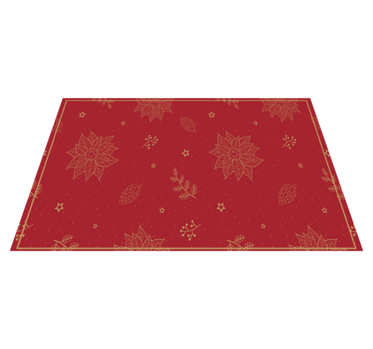 Christmas placemat with festive floral design - TenStickers
