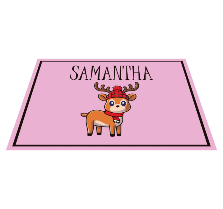 Baby reindeer with name Christmas placemats - TenStickers