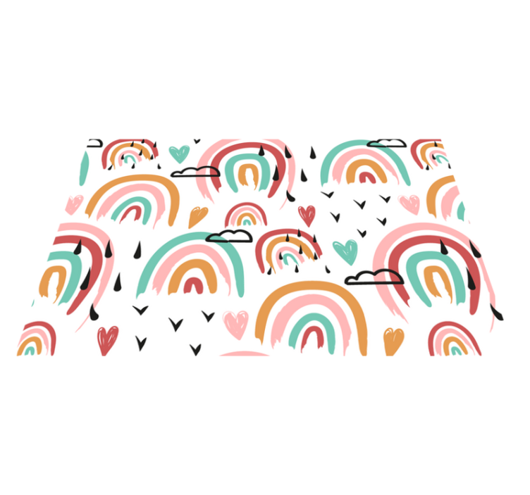 Children placemat rainbow heart design - TenStickers