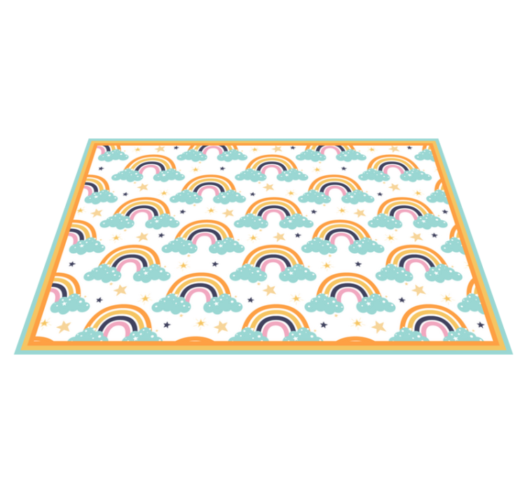 Colorful rainbows with clouds children placemat - TenStickers
