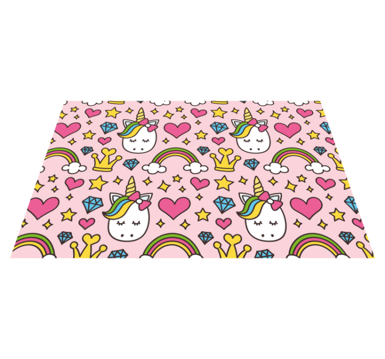 Children placemat cute unicorn design - TenStickers