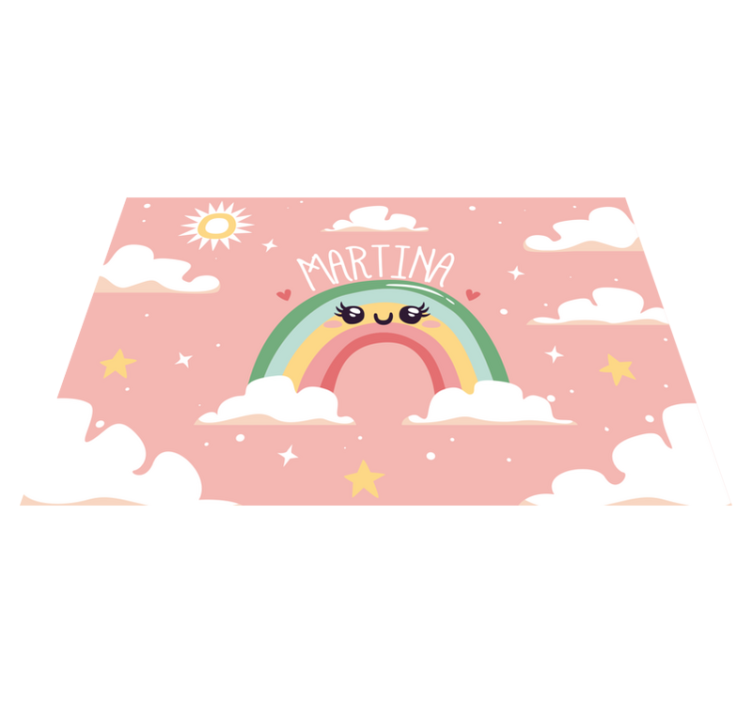 Children placemat cheerful rainbow scene - TenStickers