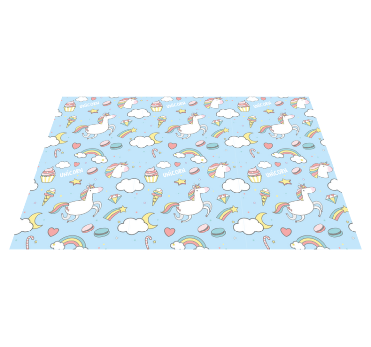 Children placemat unicorns and rainbows - TenStickers