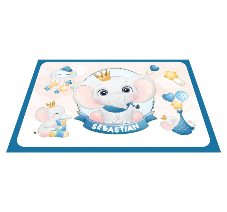 Children placemat cute elephant design - TenStickers