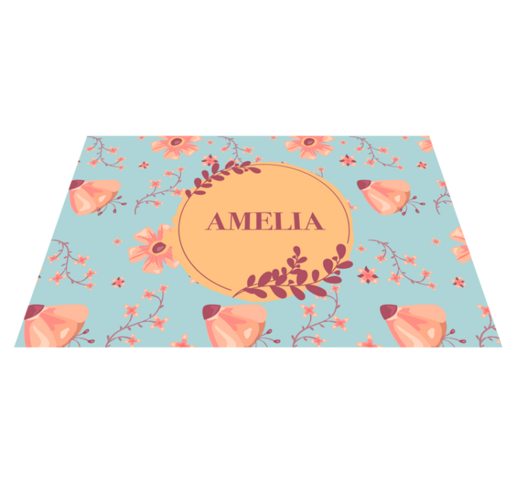 Personalizable placemat botanical name design - TenStickers