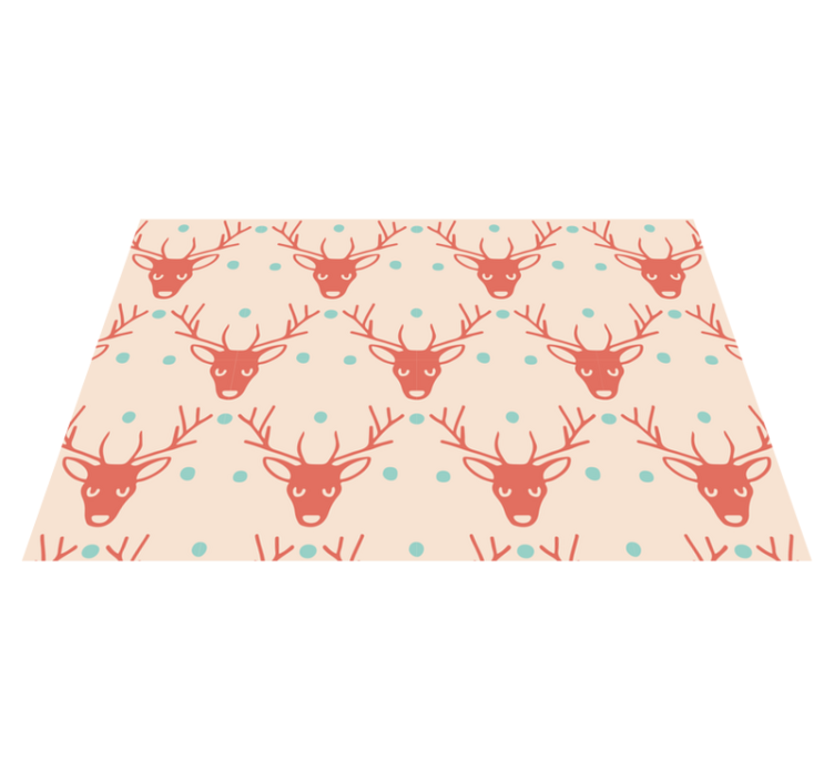 Christmas placemat reindeer pattern table setting - TenStickers