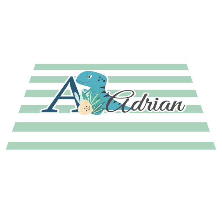 Children placemat dinosaur initial design - TenStickers