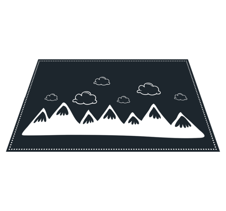 Modern placemat mountain range silhouette - TenStickers