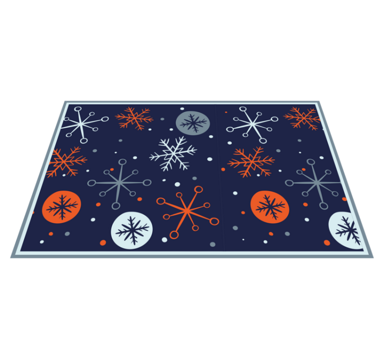 Blue and orange snowflakes Christmas placemats - TenStickers