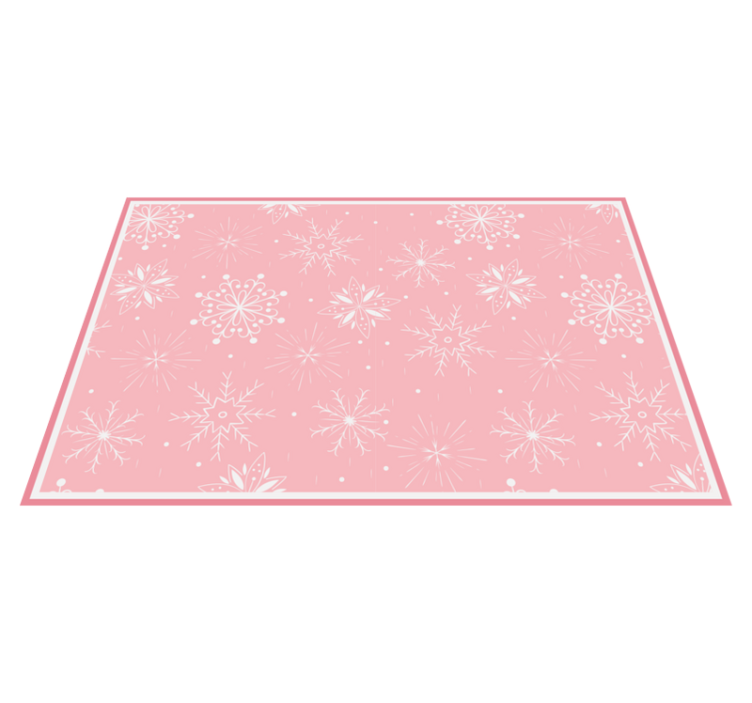 White snowflakes on pink background placemats - TenStickers