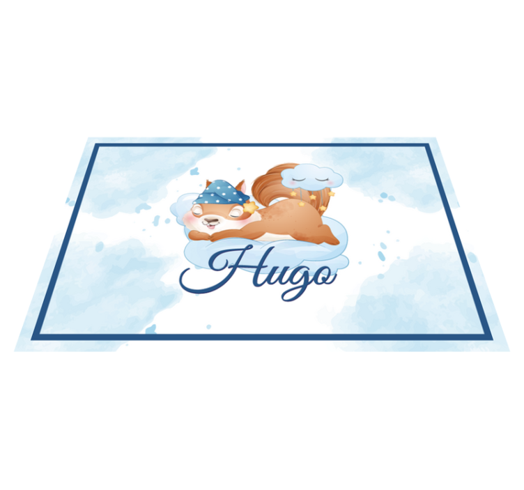 Children placemat squirrel on cloud design - TenStickers
