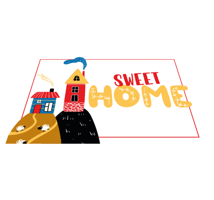 Children placemat colorful house scene - TenStickers