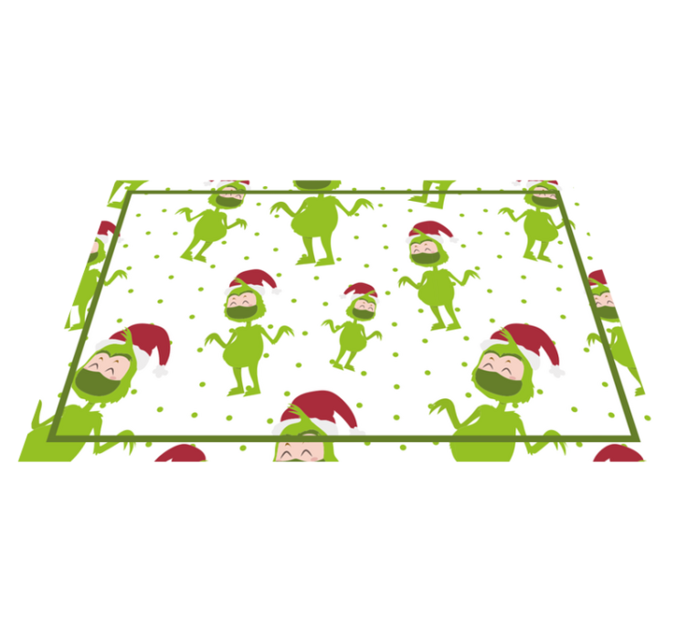 Christmas placemat featuring jolly grinch characters - TenStickers