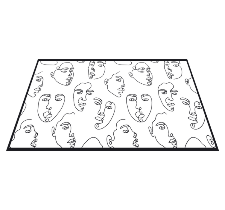 Modern placemat abstract face line art - TenStickers