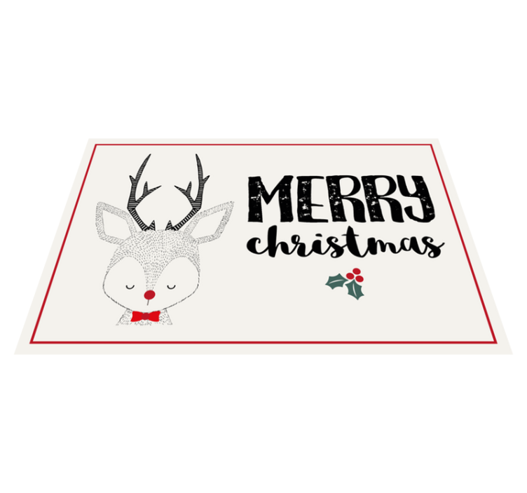 Christmas placemat with merry reindeer illustration - TenStickers