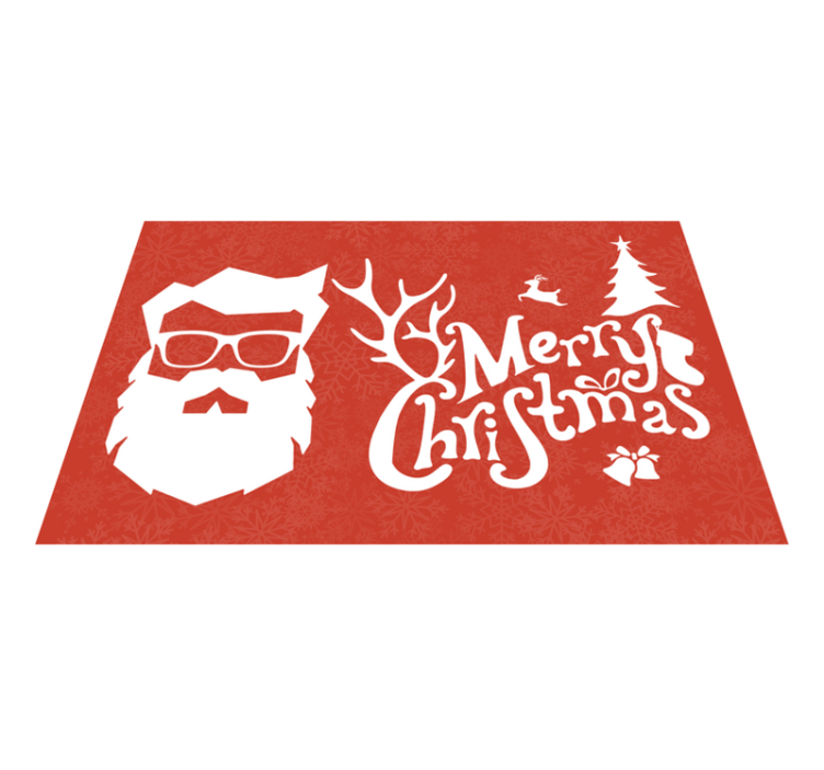 Christmas placemat santa with glasses - TenStickers