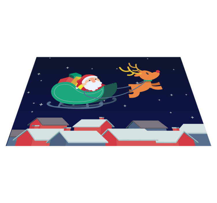 Christmas placemat santa's sleigh adventure - TenStickers