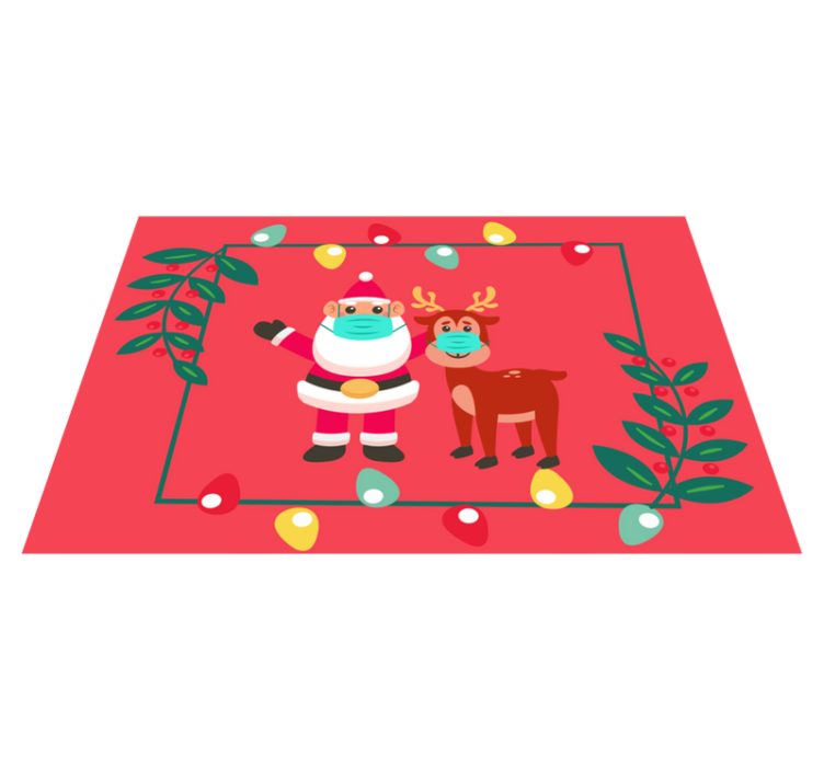 Christmas placemat santa and sleigh - TenStickers