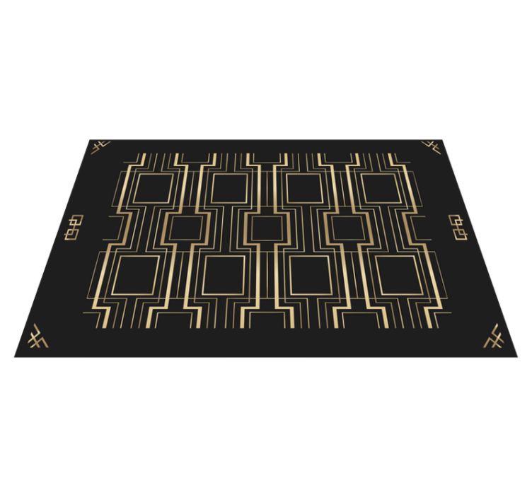 Modern placemat geometric black design - TenStickers