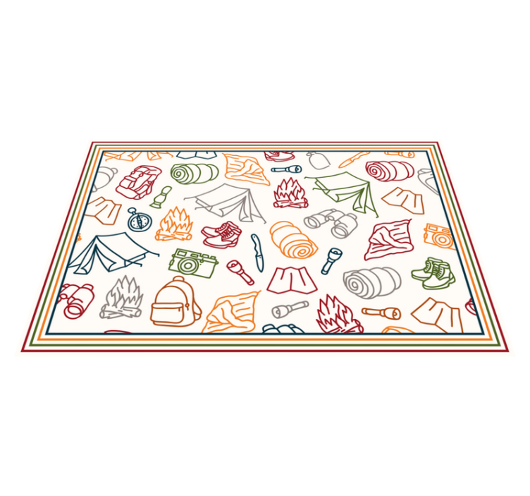 Original placemat camping adventure icons - TenStickers