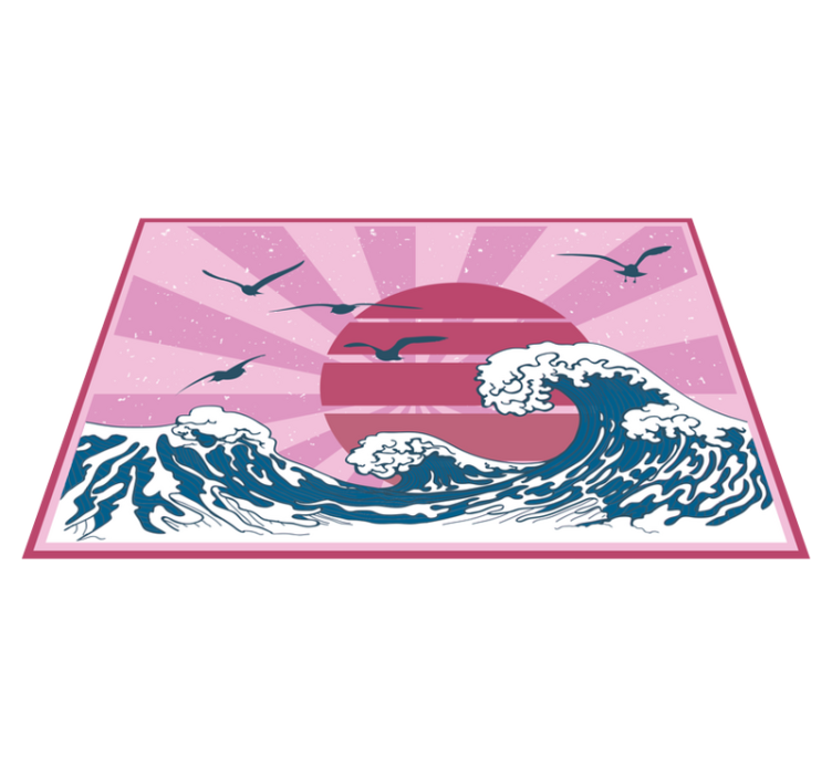 Modern placemat waves and sun design - TenStickers