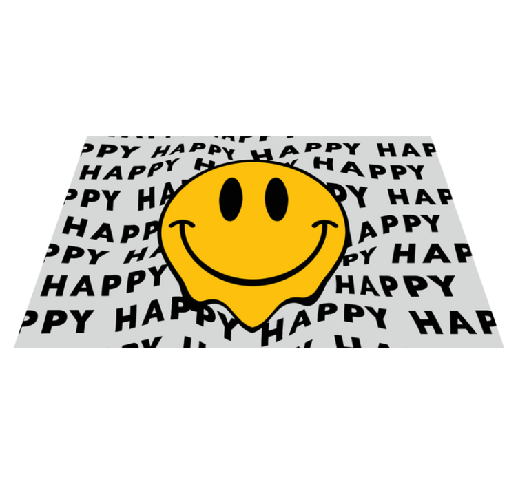 Placemat with quote happy smiley face - TenStickers