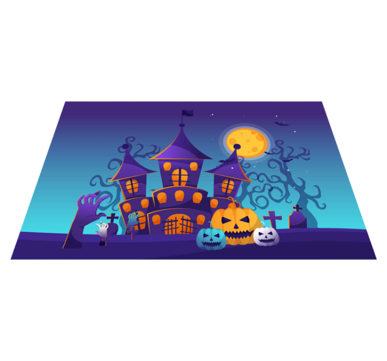 Halloween placemat spooky castle design - TenStickers