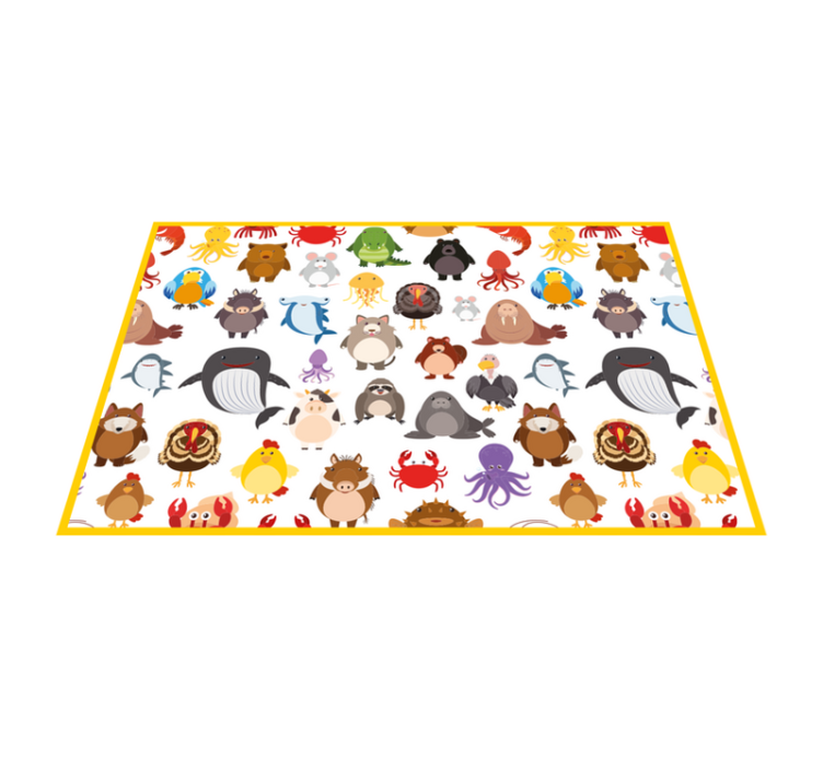 Children placemat colorful animal collection - TenStickers