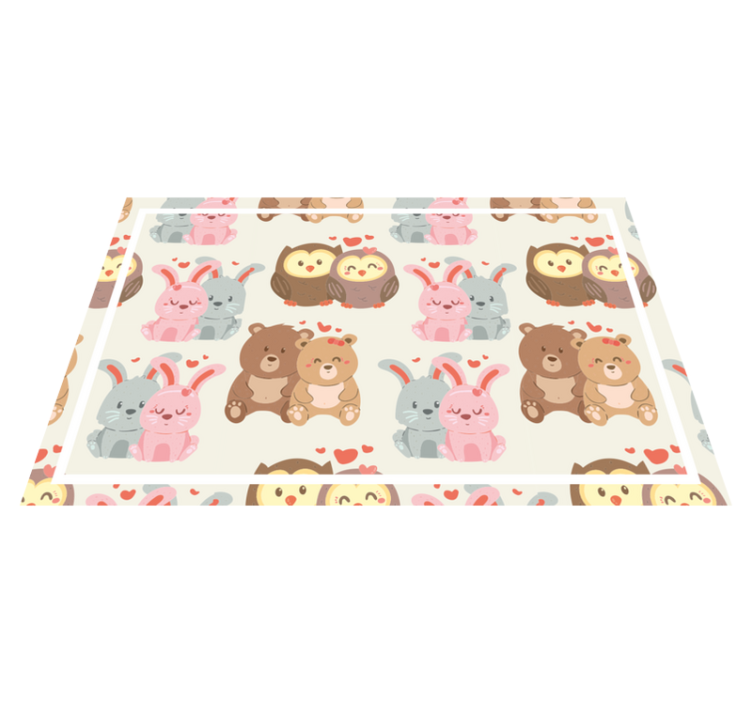 Children placemat cute animal pairs - TenStickers