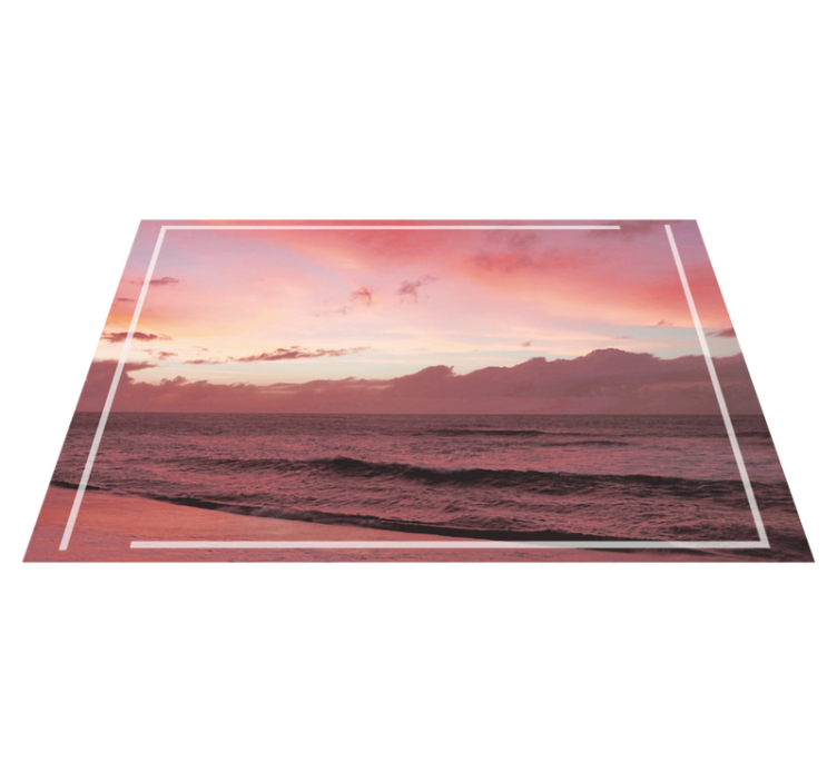 Modern placemat serene coastal sunset - TenStickers