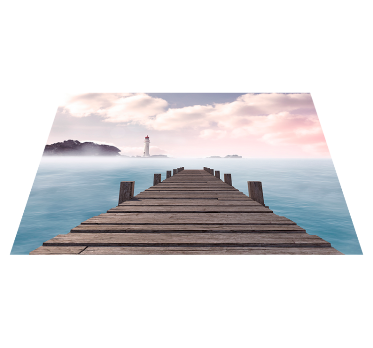 Modern placemat serene dock pathway - TenStickers