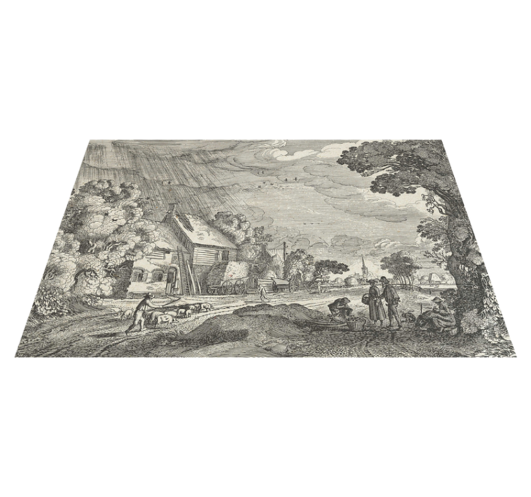 Original placemat vintage landscape scene - TenStickers