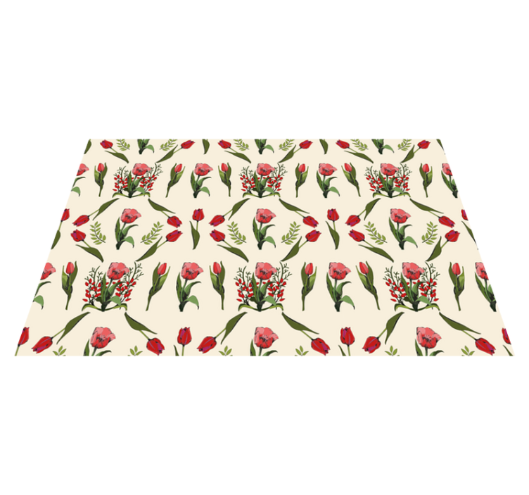 Original placemat red bowl floral design - TenStickers