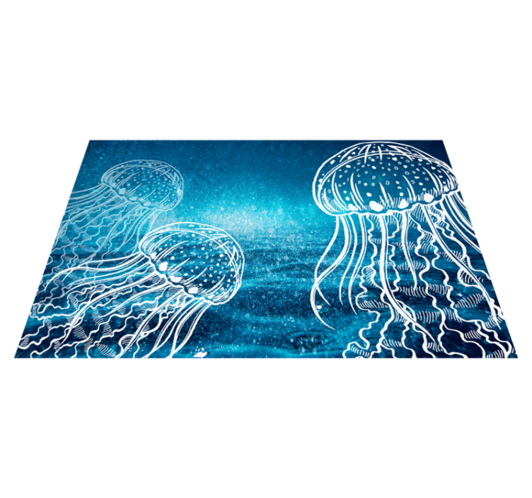 Original placemat jellyfish ocean scene - TenStickers