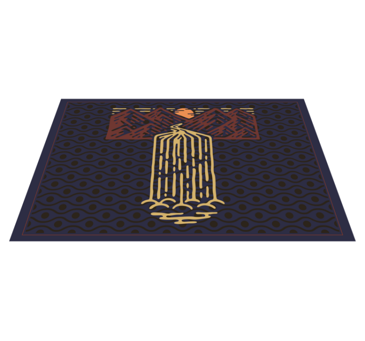 Original placemat mountain waterfall scene - TenStickers